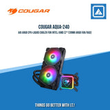 COUGAR AQUA-240 AIO ARGB CPU-LIQUID COOLER FOR INTEL/AMD (2*120MM ARGB FAN/RAD)
