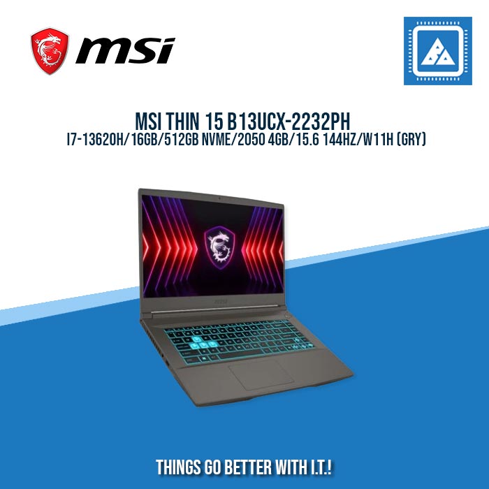 MSI THIN 15 B13UCX-2232PH I7-13620H/16GB/512GB NVME/2050 4GB/ BEST FOR FREELANCERS AND GAMING LAPTOPS