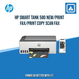 HP SMART TANK 580 NEW/PRINT COPY SCAN WIRELESS/12PPM BLACK 5PPM COLOR/BORDERLESS A4/3000 PAGES DUTY/USB 2.0 WI-FI WI-FI DIRECT/FLATBED/W11H (BLK)