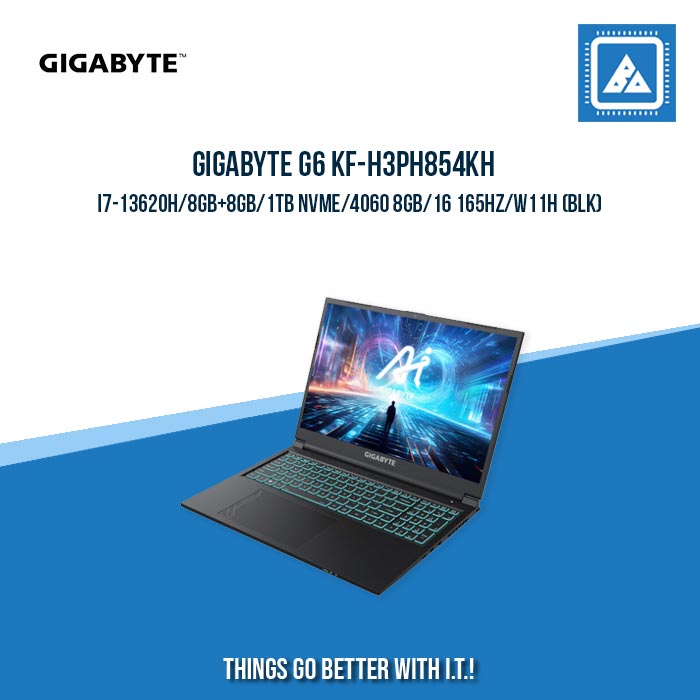 GIGABYTE G6 KF-H3PH854KH I7-13620H/8GB+8GB/1TB NVME/4060 8GB | BEST FOR EDITING LAPTOP