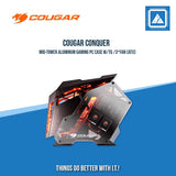 COUGAR CASE CONQUER / MID TOWER / TEMPERED GLASS COVER / 3PCS OF 120MM LED FANS