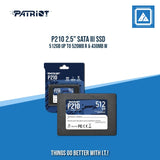 P210 2.5" SATA III SSD 512GB UP TO 520MB R & 430MB W