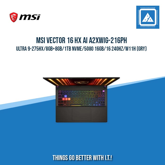 MSI VECTOR 16 HX AI A2XWIG-216PH ULTRA 9-275HX/8GB+8GB/1TB NVME | BEST FOR GAMING LAPTOP