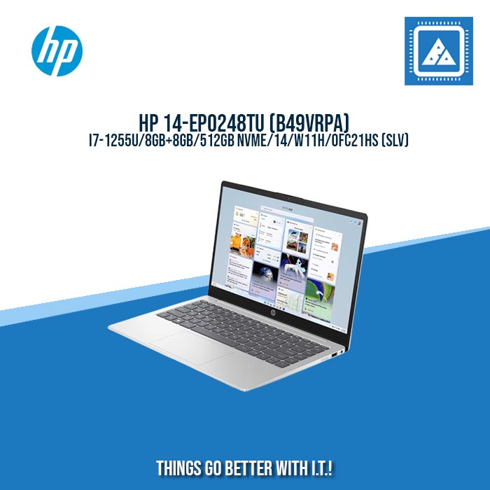 HP 14-EP0248TU (B49VRPA) I7-1255U/8GB+8GB/512GB NVME/14/W11H/ BEST FOR FREELANCERS LAPTOP