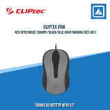 CLIPTEC VIVA RED-OPTIC MOUSE 1000DPI /BLACK/BLUE/GRAY/MAROON/ (RZS-961)