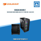 COUGAR ARCHON 2 MESH RGB MID-TOWER GAMING CASE W/TG /3*ARGB FANS - BLACK/WHITE (ATX)