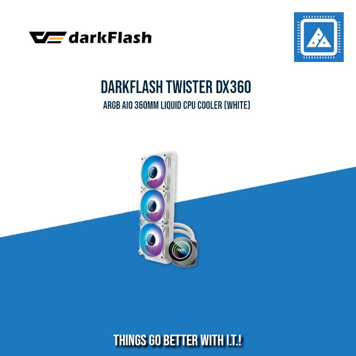 DARKFLASH TWISTER DX360 ARGB AIO 360MM LIQUID CPU COOLER (WHITE)