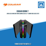COUGAR CASE GEMINI T PRO / MID-TOWER / RGB AND GULL WING DESIGN / 2 HINGE Tempered Glass COVER