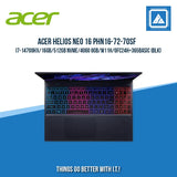 ACER HELIOS NEO 16 PHN16-72-70SF I7-14700HX/16GB/512GB NVME/4060 8GB | BEST FOR GAMING AND RENDERING LAPTOP
