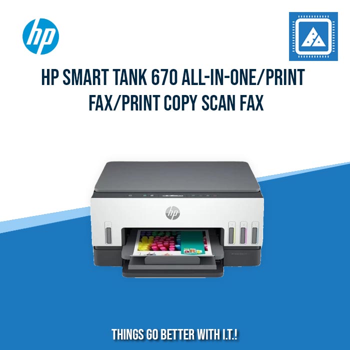 HP SMART TANK 670 ALL-IN-ONE/PRINT COPY SCAN WIRELESS/12PPM BLACK 7PPM COLOR/1200X1200 DPI/3000 PAGES DUTY/USB 2.0 WI-FI BLUETOOTH LE/AUTO DUPLEX/W11H (BLK)