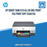 HP SMART TANK 670 ALL-IN-ONE/PRINT COPY SCAN WIRELESS/12PPM BLACK 7PPM COLOR/1200X1200 DPI/3000 PAGES DUTY/USB 2.0 WI-FI BLUETOOTH LE/AUTO DUPLEX/W11H (BLK)