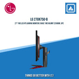 LG 27GN750-B 27" FHD LED IPS GAMING MONITOR 240HZ 1MS WLMNT (2XHDMI, DP)
