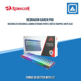 REDRAGON GAREN PRO RGB WIRELESS MECHANICAL GAMING KEYBOARD (PURPLE SWITCH/SWAPPBL) WHITE BLUE