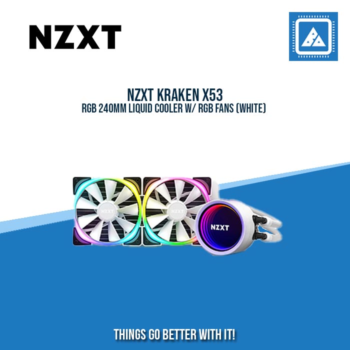 NZXT KRAKEN X53 RGB 240MM LIQUID COOLER W/ RGB FANS (WHITE)