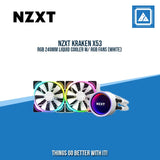 NZXT KRAKEN X53 RGB 240MM LIQUID COOLER W/ RGB FANS (WHITE)