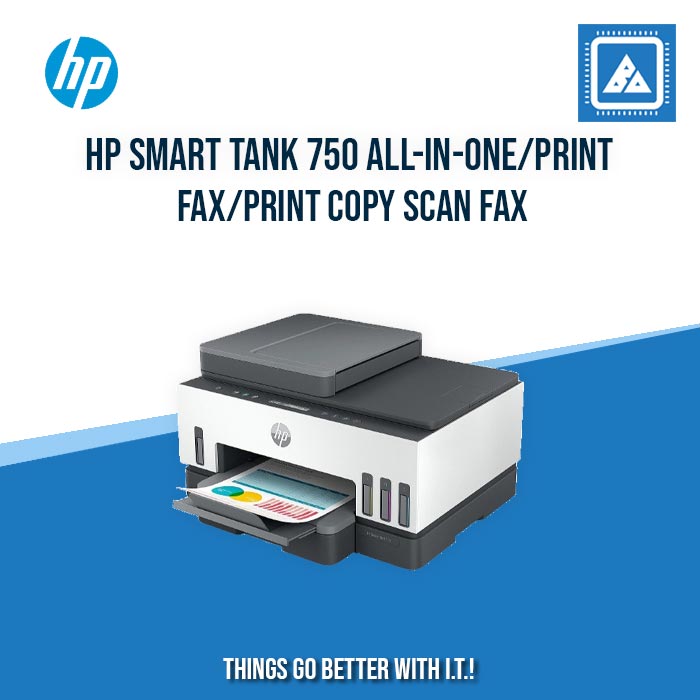 HP SMART TANK 750 ALL-IN-ONE/PRINT COPY SCAN ADF WIRELESS/15PPM BLACK 9PPM COLOR/1200X1200 DPI/3000 PAGES DUTY/USB 2.0 WI-FI BLUETOOTH LE LAN/AUTO DUPLEX/W11H (BLK)