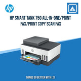 HP SMART TANK 750 ALL-IN-ONE/PRINT COPY SCAN ADF WIRELESS/15PPM BLACK 9PPM COLOR/1200X1200 DPI/3000 PAGES DUTY/USB 2.0 WI-FI BLUETOOTH LE LAN/AUTO DUPLEX/W11H (BLK)