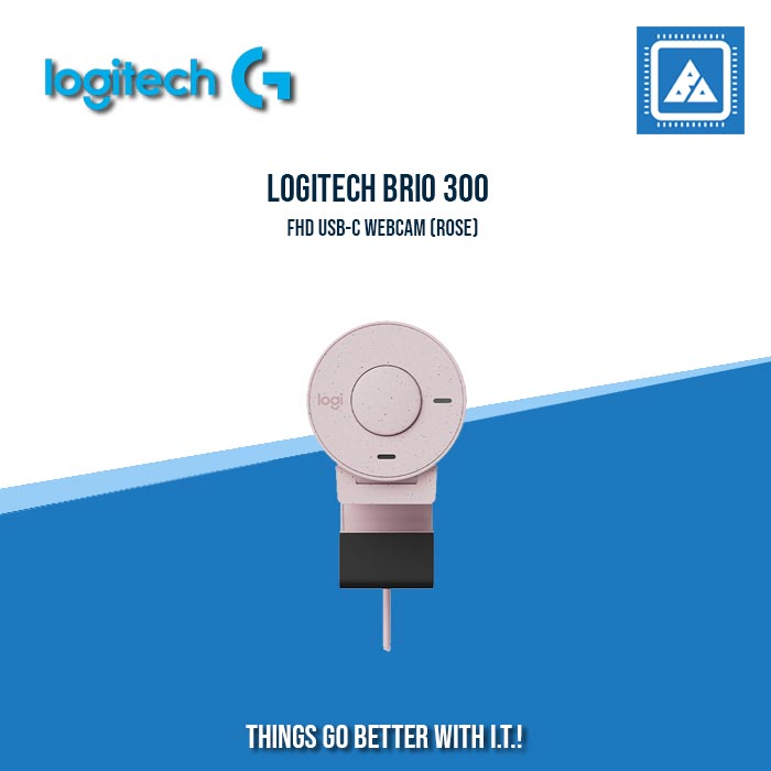 LOGITECH BRIO 300 FHD USB-C WEBCAM ROSE|WHITE