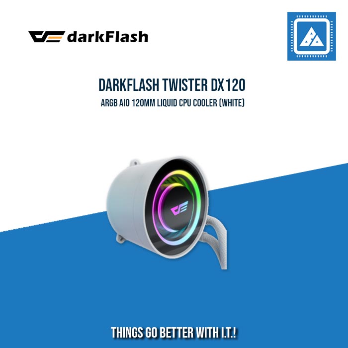 DARKFLASH TWISTER DX120 ARGB AIO 120MM LIQUID CPU COOLER (WHITE)