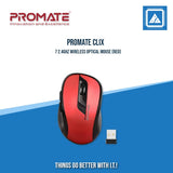 PROMATE CLIX-7 2.4GHZ WIRELESS OPTICAL MOUSE (BLACK | RED)