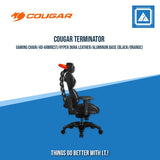 COUGAR TERMINATOR GAMING CHAIR/4D-ARMREST/HYPER DURA LEATHER/ALUMINUM BASE (BLACK/ORANGE)