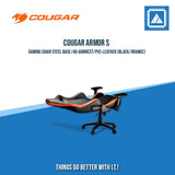 COUGAR ARMOR-S GAMING CHAIR STEEL BASE/4D-ARMREST/PVC-LEATHER (BLACK/ORANGE)