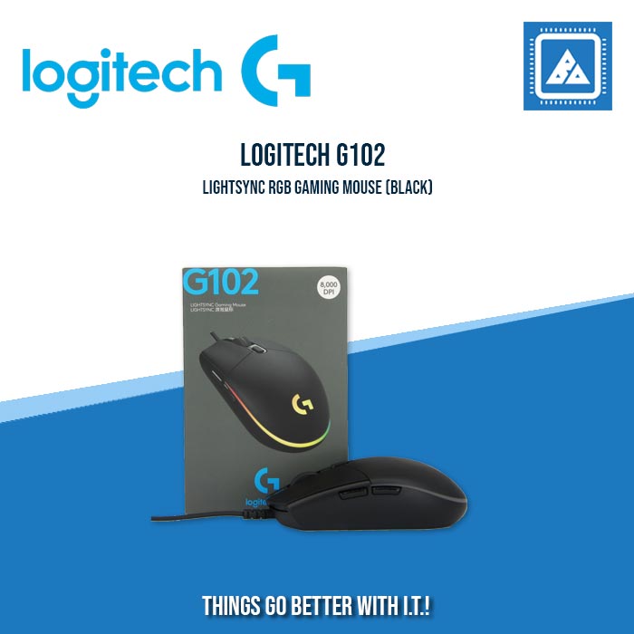 LOGITECH G102 LIGHTSYNC RGB GAMING MOUSE (BLACK/WHITE)