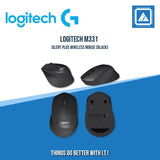 LOGITECH M331 SILENT PLUS WIRELESS MOUSE (BLACK | BLUE| RED)