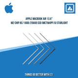 APPLE MACBOOK AIR 13.6" M2 CHIP 8C/16GB/256GB SSD (MC7W4PP/A) STARLIGHT | BEST FOR FREELANCER AND STUDENTS