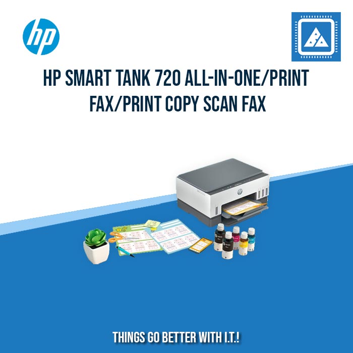 HP SMART TANK 720 ALL-IN-ONE/PRINT COPY SCAN WIRELESS/15PPM BLACK 9PPM COLOR/1200X1200 DPI/3000 PAGES DUTY/USB 2.0 WI-FI BLUETOOTH LE/AUTO DUPLEX/W11H (BLK)