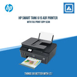 HP SMART TANK 615 ADF WITH FAX/PRINT COPY SCAN FAX/11PPM BLACK 5PPM COLOR/1200X1200 DPI/1000 PAGES DUTY/WIRELESS USB 2.0 BLUETOOTH LE/FLATBED ADF/W11H (BLK)
