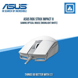 ASUS ROG STRIX IMPACT II GAMING OPTICAL MOUSE (MOONLIGHT WHITE)