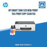 HP SMART TANK 520 NEW/PRINT COPY SCAN/12PPM BLACK 5PPM COLOR/BORDERLESS A4/3000 PAGES DUTY/USB 2.0/FLATBED/W11H (BLK)