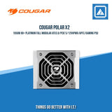 COUGAR POLAR X2 1050W 80+ PLATINUM FULL MODULAR ATX3.0/PCIE 5/12VHPWR/APFC/GAMING PSU