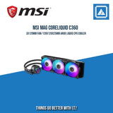 MSI MAG CORELIQUID C360 3X120MM FAN/120X120X25MM ARGB LIQUID CPU COOLER