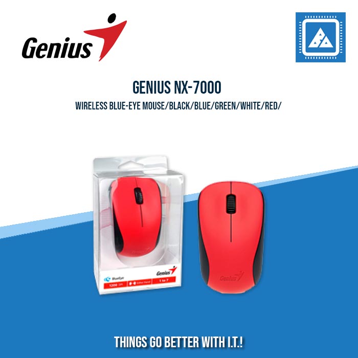 GENIUS NX-7000 WIRELESS BLUE-EYE MOUSE /BLACK/BLUE/GREEN/WHITE/RED