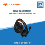 COUGAR DIVE LIGHTWEIGHT GAMING HEADSET W/9.7MM MIC/55MM DRIVER/FABRIC/ 3.5MM