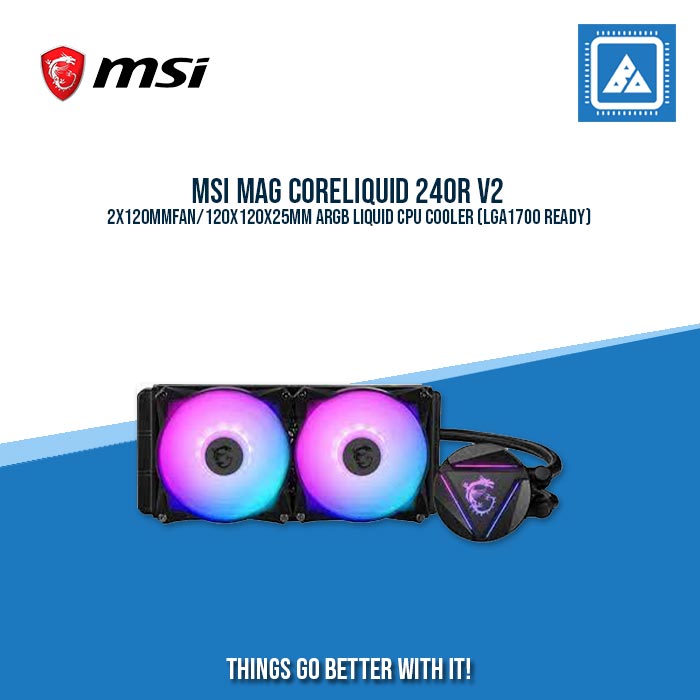 MSI MAG CORELIQUID 240R V2 2X120MMFAN/120x120x25MM ARGB LIQUID CPU COOLER (LGA1700 READY)