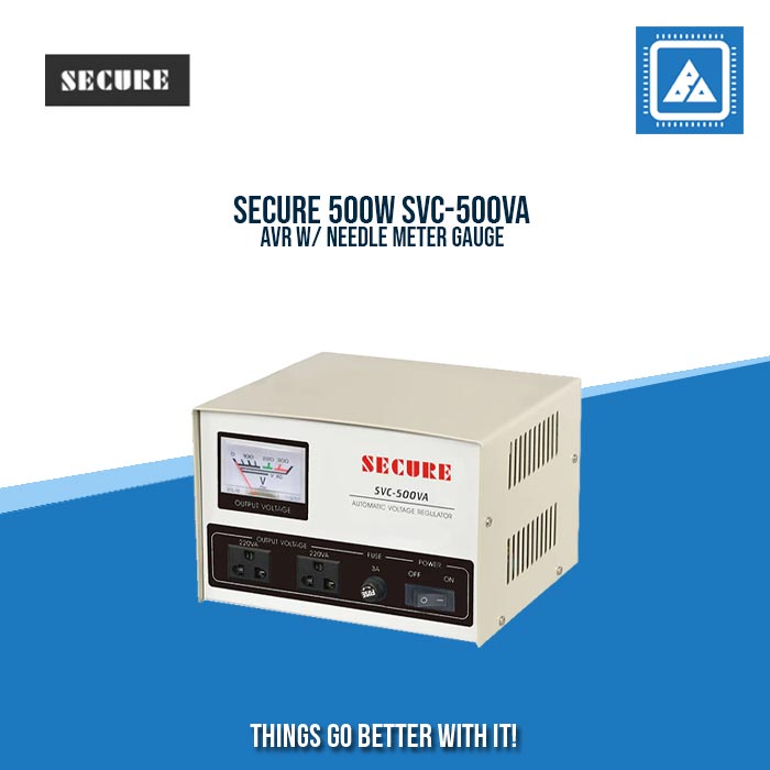 SECURE 500W SVC-500VA AVR W/ NEEDLE METER GAUGE