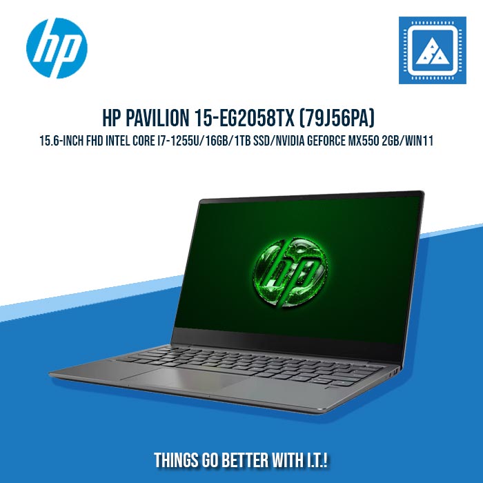 HP PAVILION 15-EG2058TX (79J56PA) I7-1255U/16GB/1TB NVMe/MX550 2GB BEST FOR STUDENTS AND FREELANCERS LAPTOP