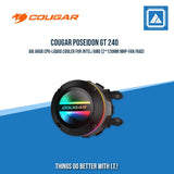 COUGAR POSEIDON GT 240/360 AIO ARGB CPU-LIQUID COOLER FOR INTEL/AMD