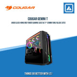 COUGAR CASE GEMINI T PRO / MID-TOWER / RGB AND GULL WING DESIGN / 2 HINGE Tempered Glass COVER