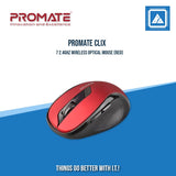 PROMATE CLIX-7 2.4GHZ WIRELESS OPTICAL MOUSE (BLACK | RED)