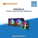 COUGAR AQUA-240 AIO ARGB CPU-LIQUID COOLER FOR INTEL/AMD (2*120MM ARGB FAN/RAD)