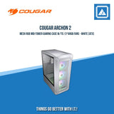 COUGAR ARCHON 2 MESH RGB MID-TOWER GAMING CASE W/TG /3*ARGB FANS - BLACK/WHITE (ATX)