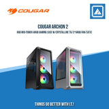 COUGAR ARCHON 2 RGB MID-TOWER ARGB GAMING CASE W/CRYSTALLINE TG/3*ARGB FAN/BLACK&WHITE (ATX)