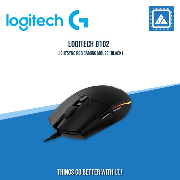 LOGITECH G102 LIGHTSYNC RGB GAMING MOUSE (BLACK/WHITE)