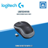 LOGITECH M185 WIRELESS MOUSE (BLACK BLUE/BLACK RED/BLACK GRAY)