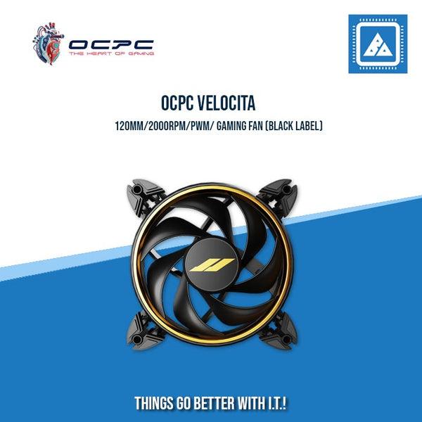 OCPC VELOCITA 120MM/2000RPM/PWM/ GAMING FAN (BLACK LABEL) – BlueArm ...