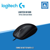 LOGITECH M100R OPTICAL (USB) BLACK MOUSE